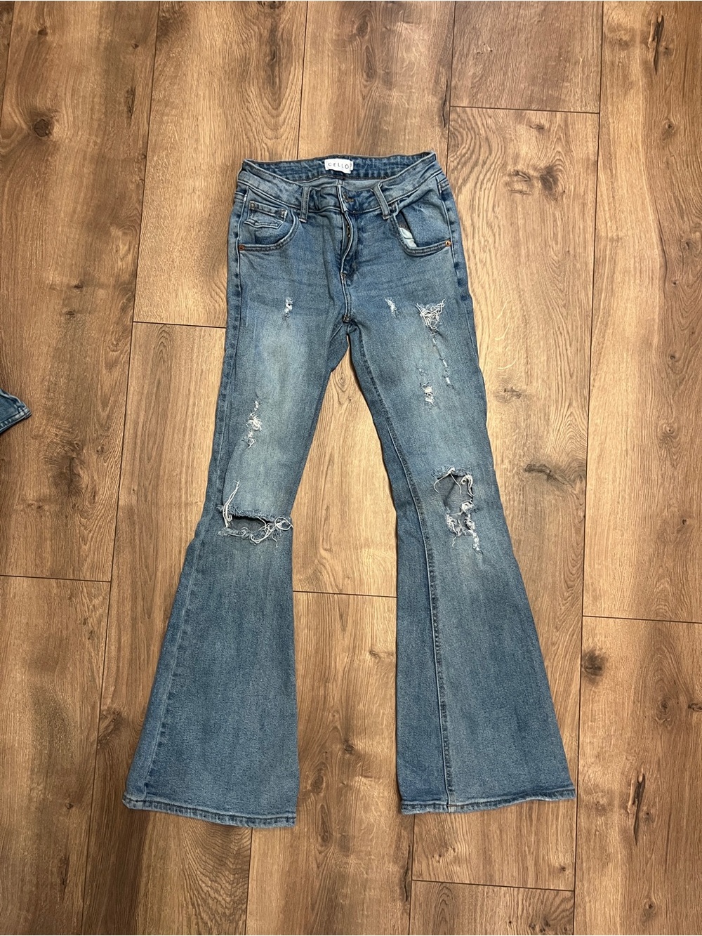 Women’s Cello distressed flared jeans